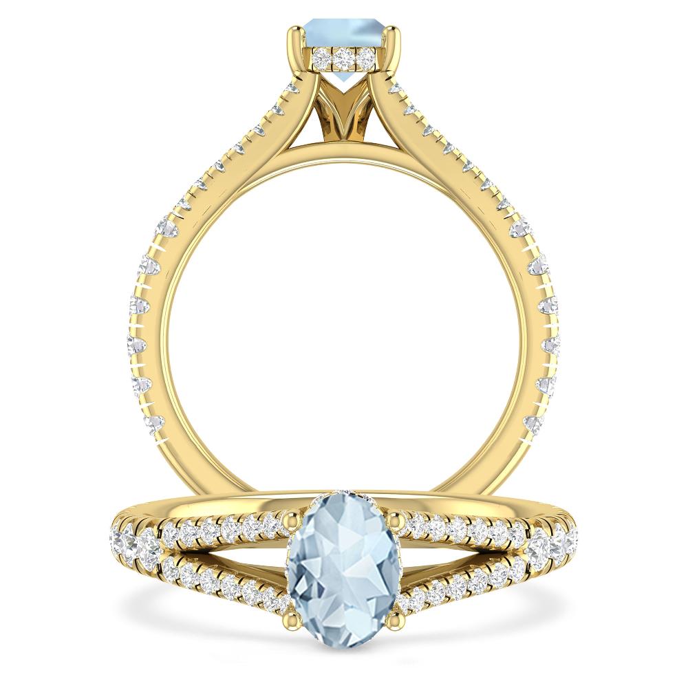 Yellow Gold - Aquamarine