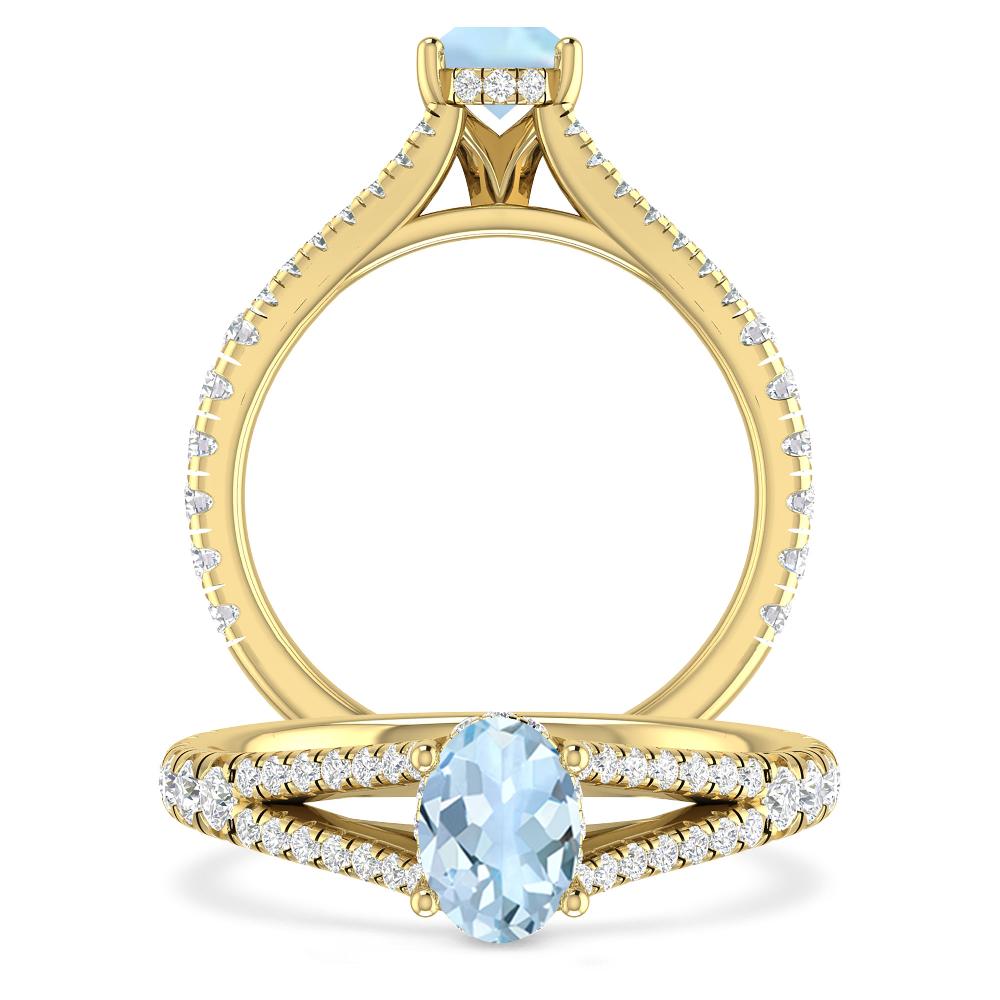 Yellow Gold - Aquamarine