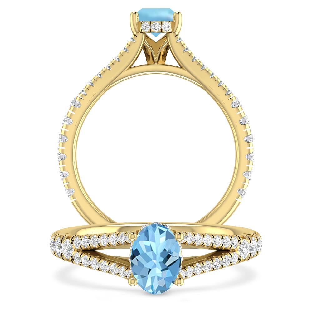 Yellow Gold - Aquamarine