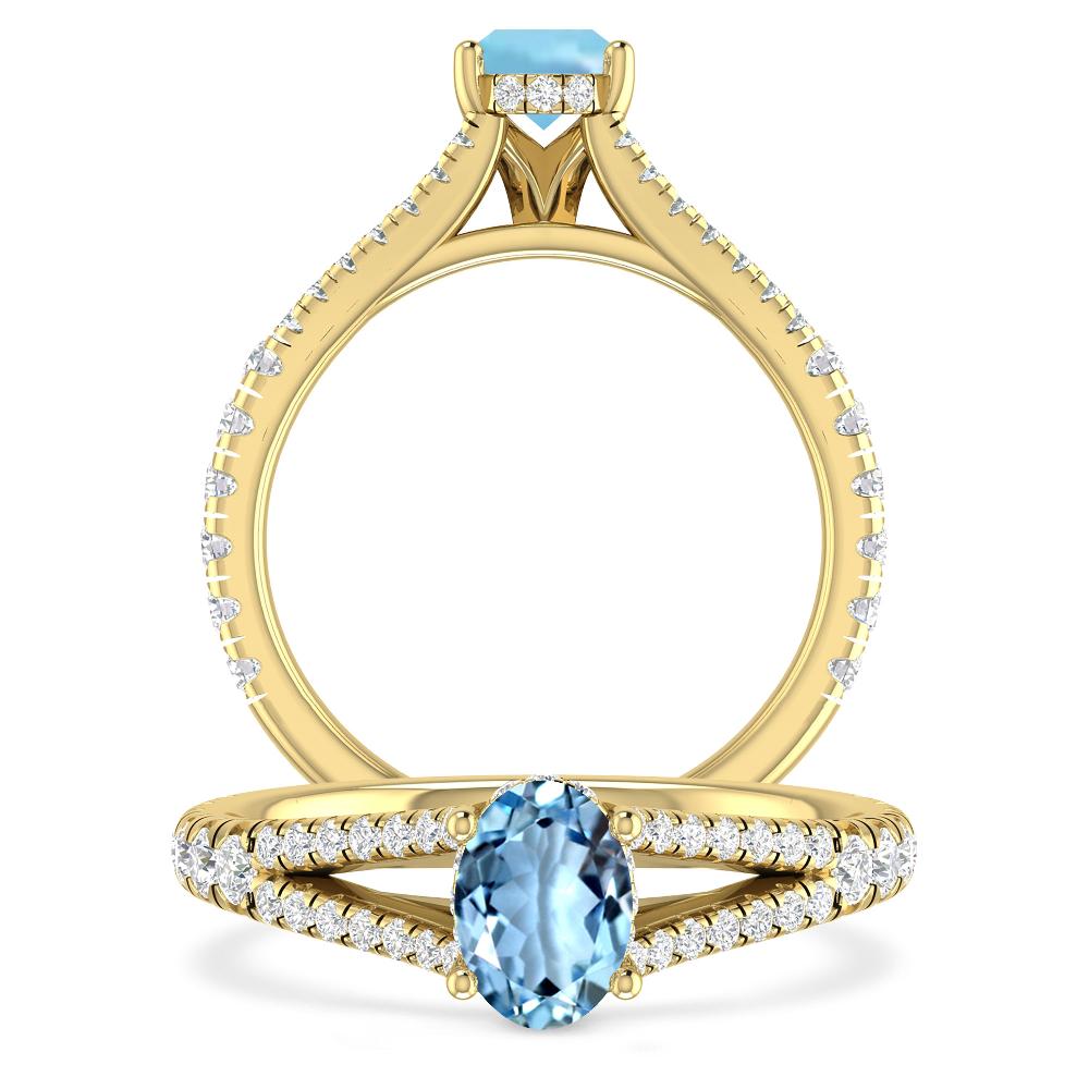 Yellow Gold - Aquamarine