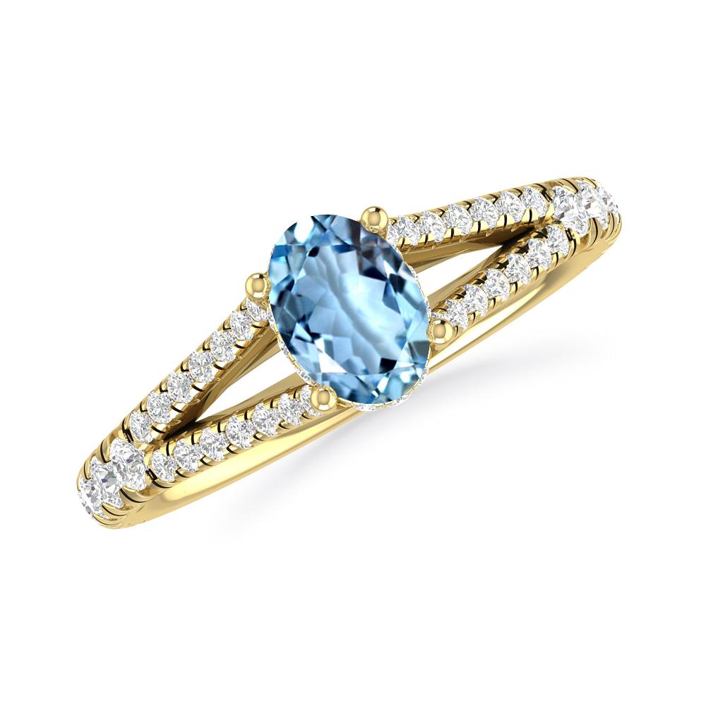 Yellow Gold - Aquamarine