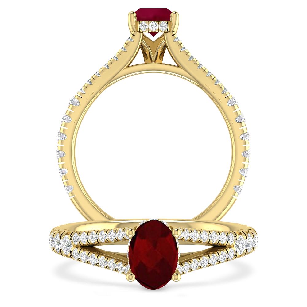 Yellow Gold - Garnet