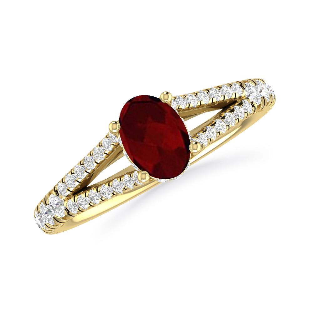 Yellow Gold - Garnet