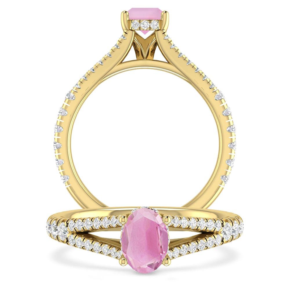 Yellow Gold - Pink Tourmaline