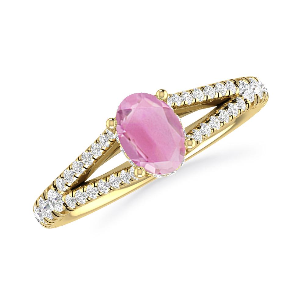 Yellow Gold - Pink Tourmaline