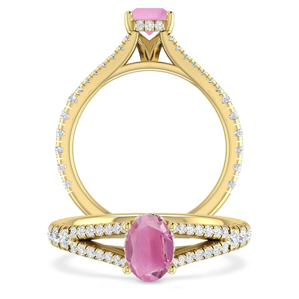 Yellow Gold - Pink Tourmaline