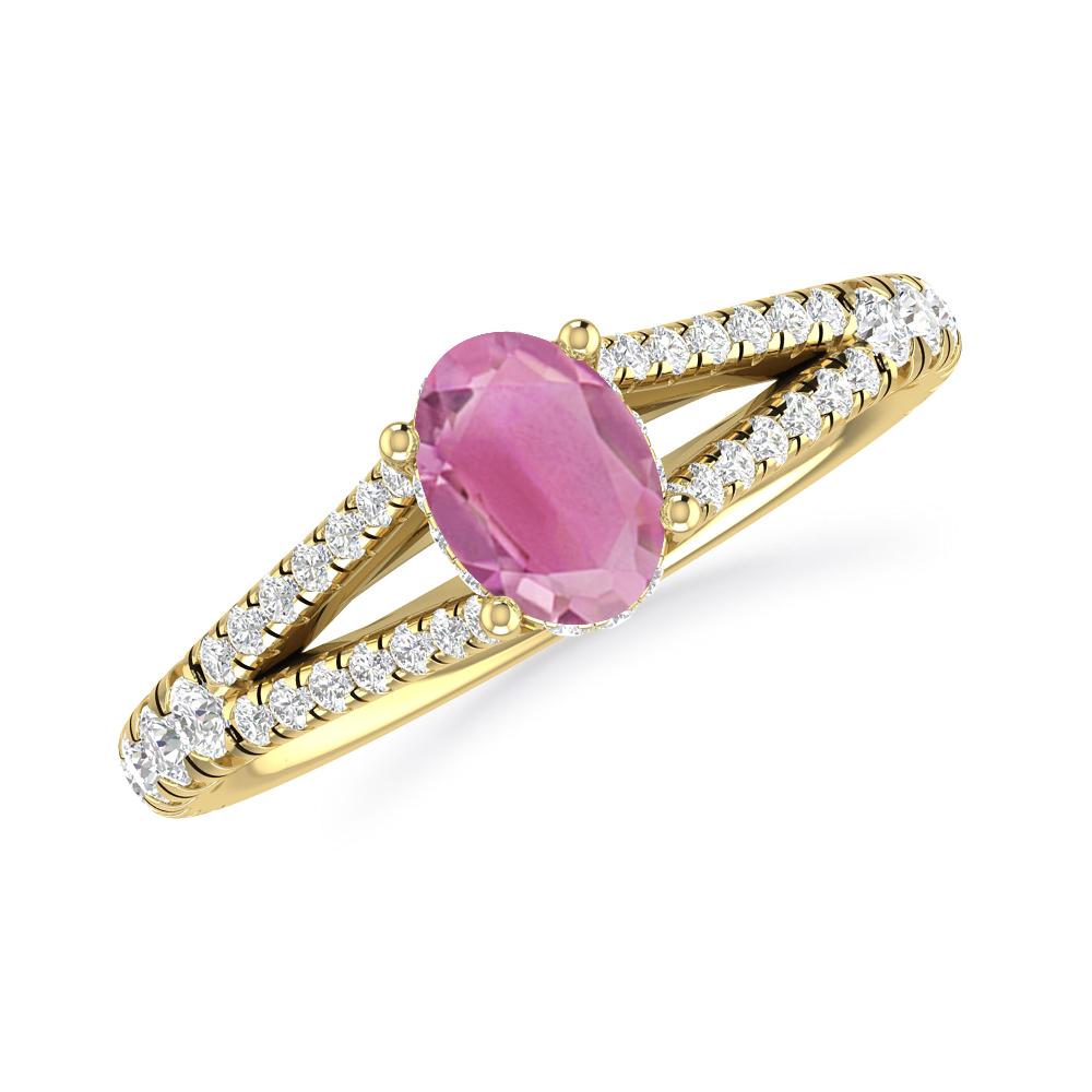 Yellow Gold - Pink Tourmaline