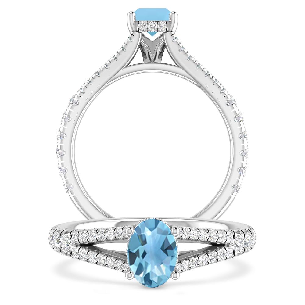 White Gold - Blue Topaz