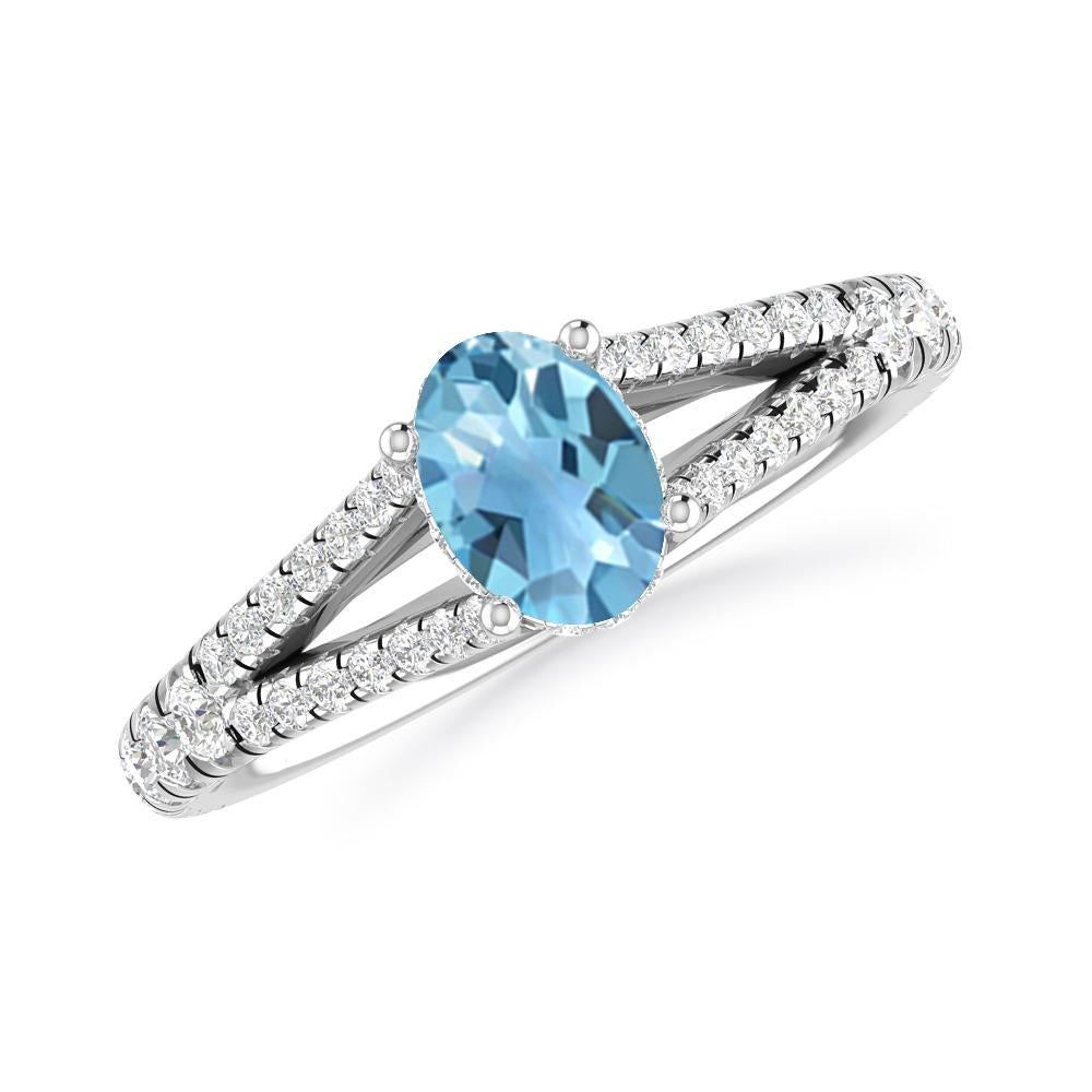 White Gold - Blue Topaz