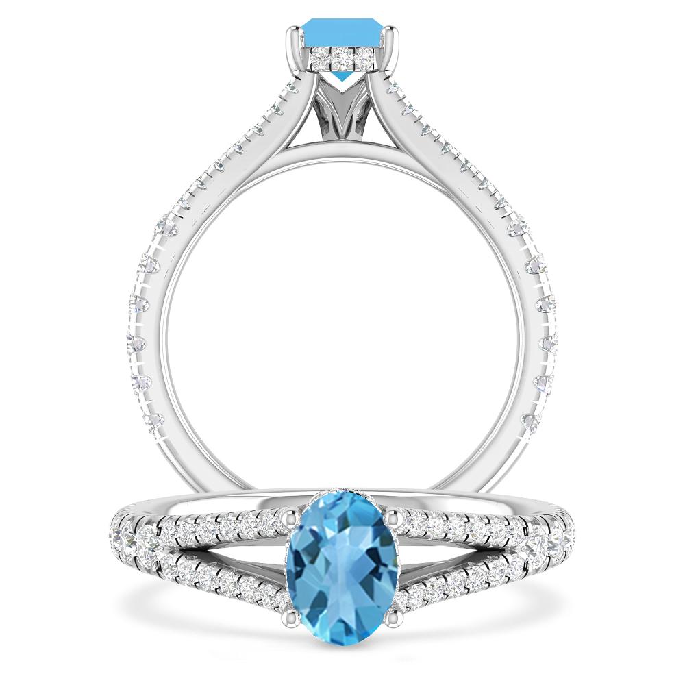 White Gold - Blue Topaz