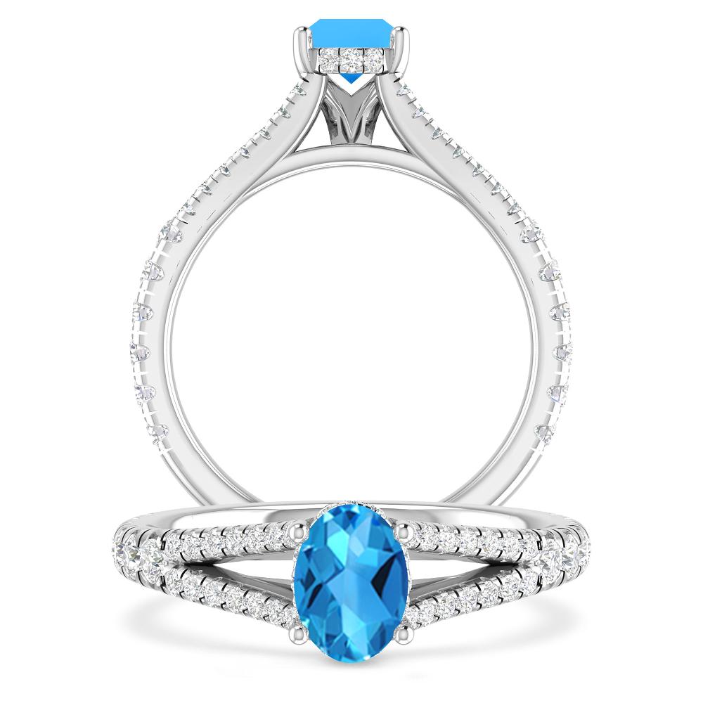 White Gold - Blue Topaz