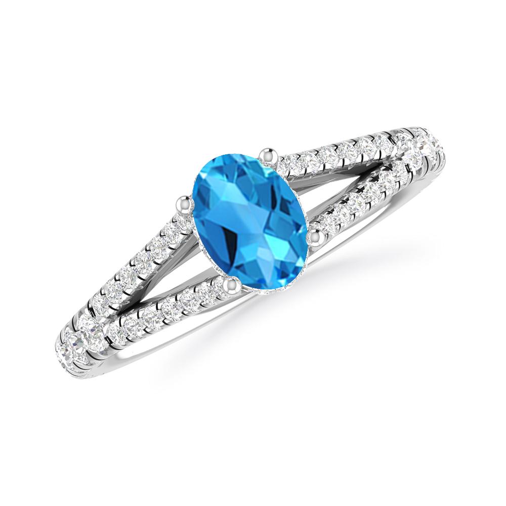 White Gold - Blue Topaz