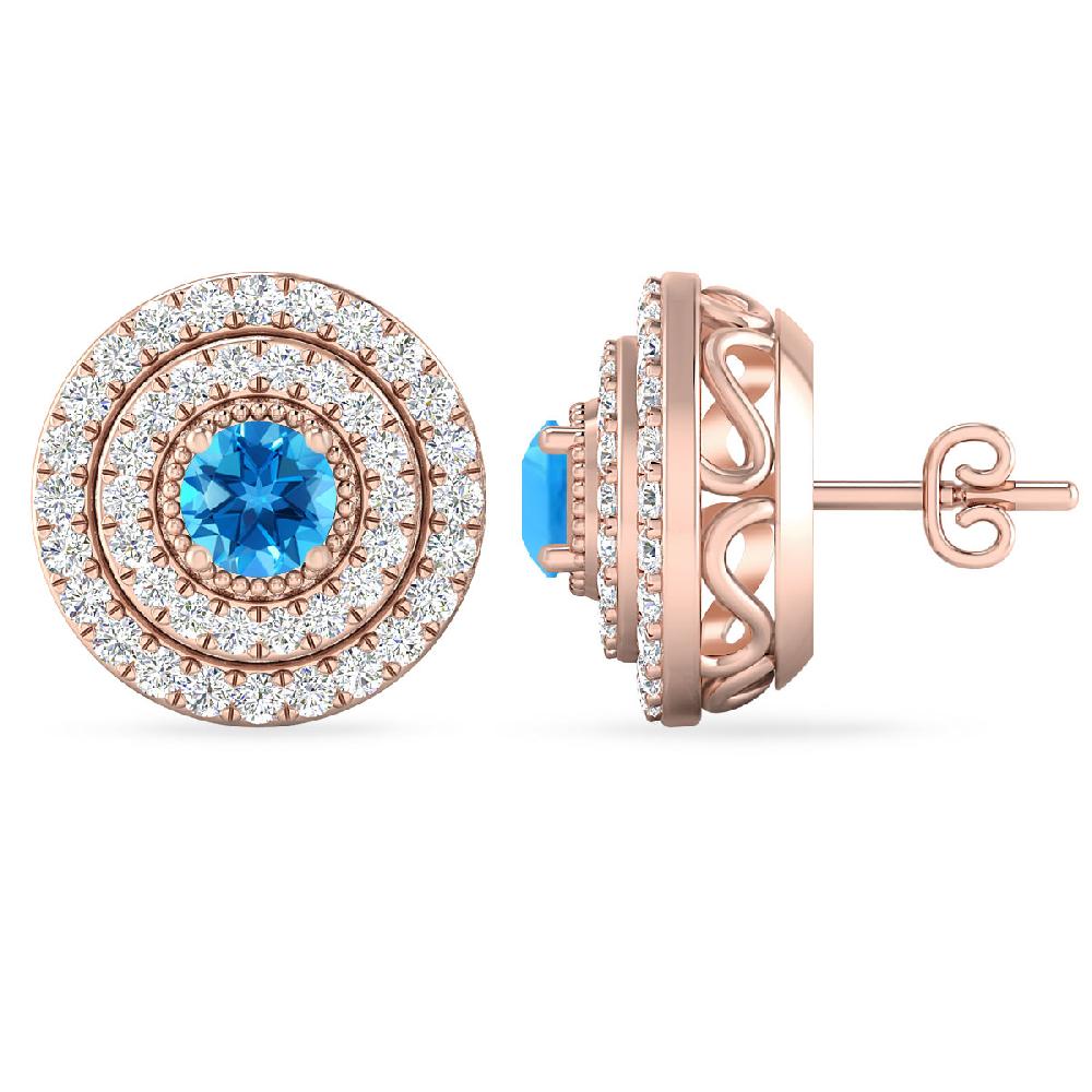 Rose Gold - Blue Topaz