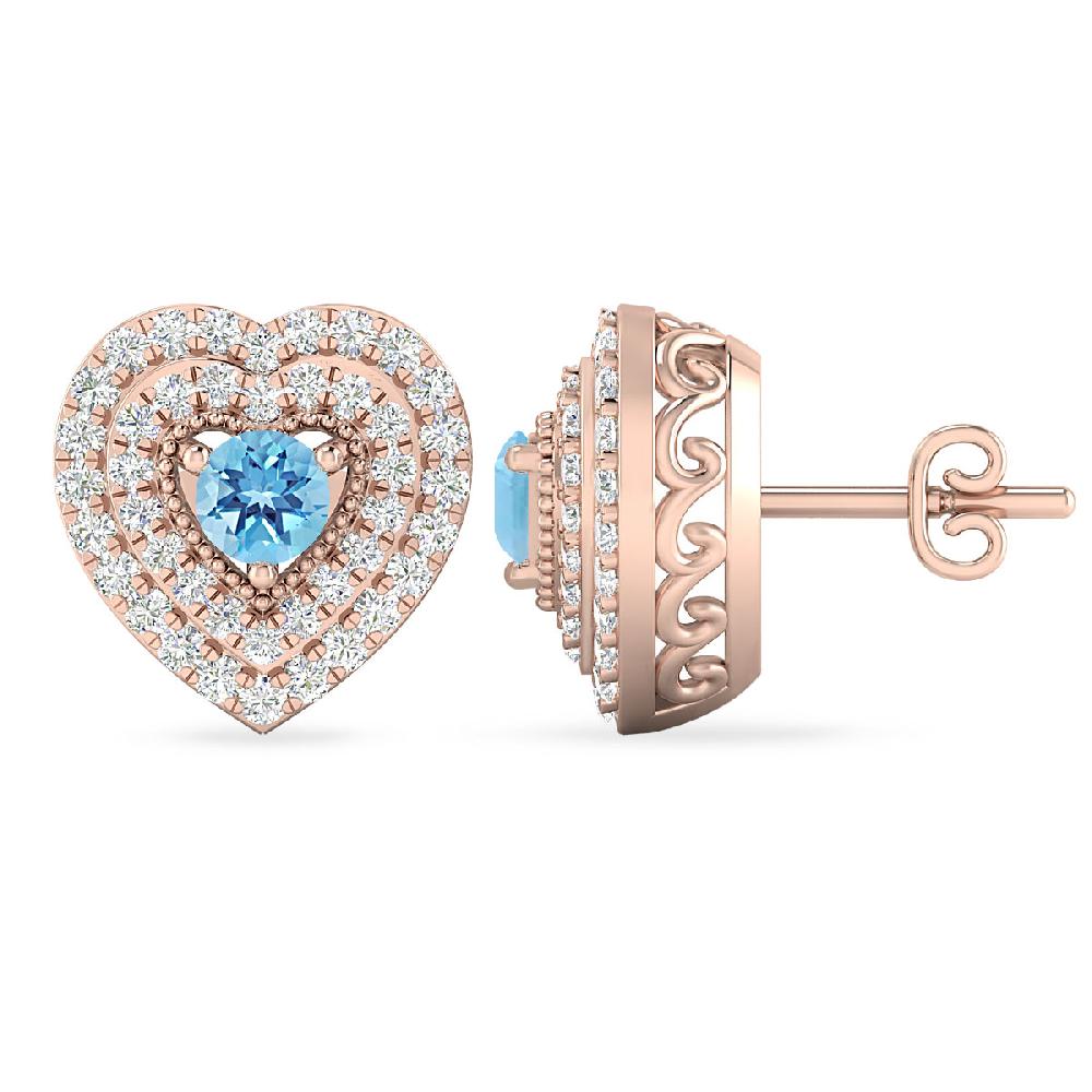 Rose Gold - Blue Topaz