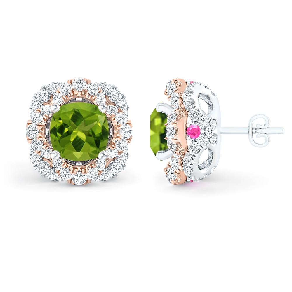 White Gold/Rose Gold - Peridot