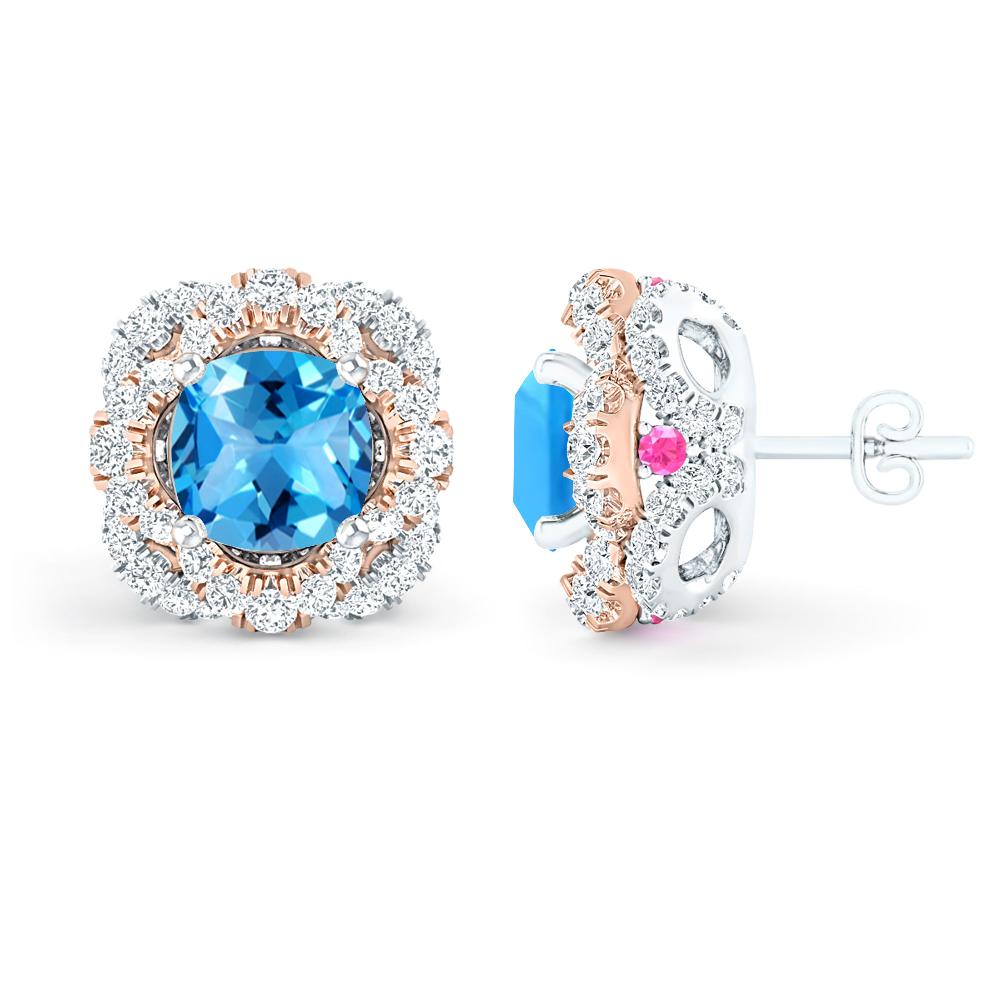 White Gold/Rose Gold - Blue Topaz