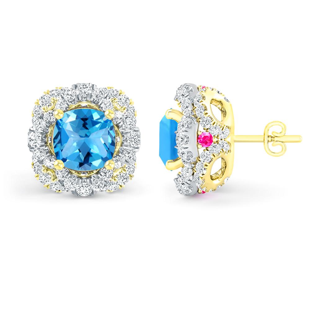 Yellow Gold/White Gold - Blue Topaz