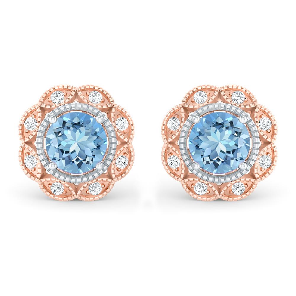 Rose Gold - Aquamarine