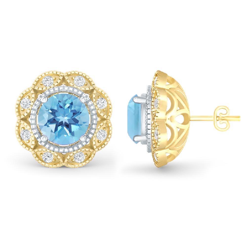 Yellow Gold - Blue Topaz