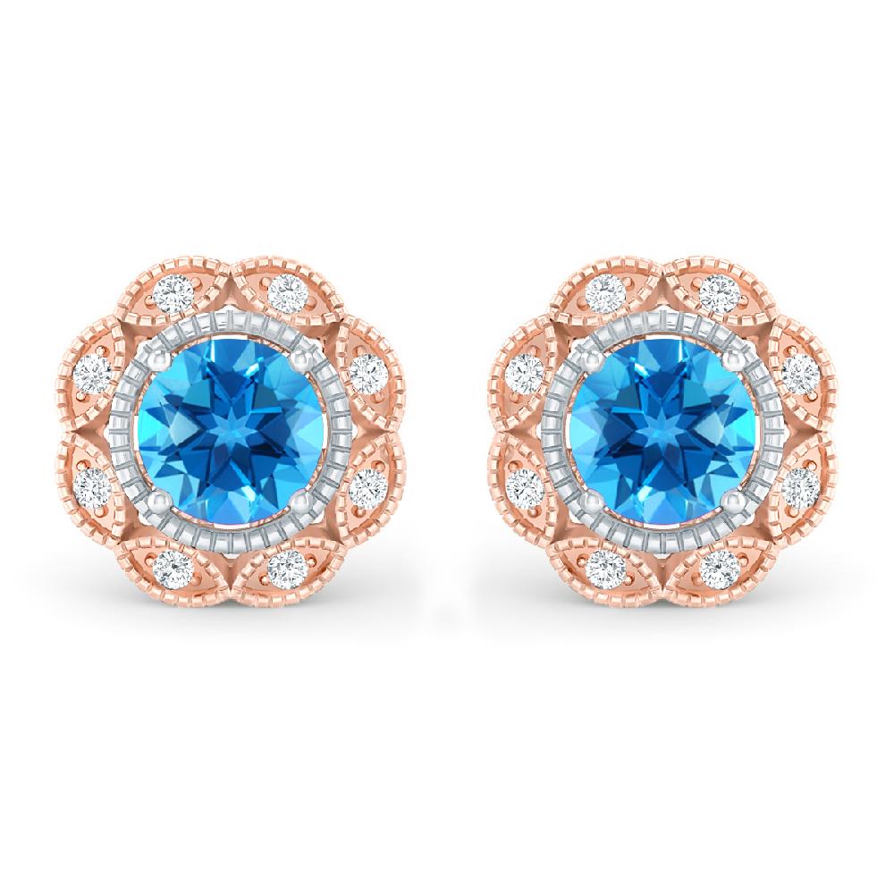 Rose Gold - Blue Topaz