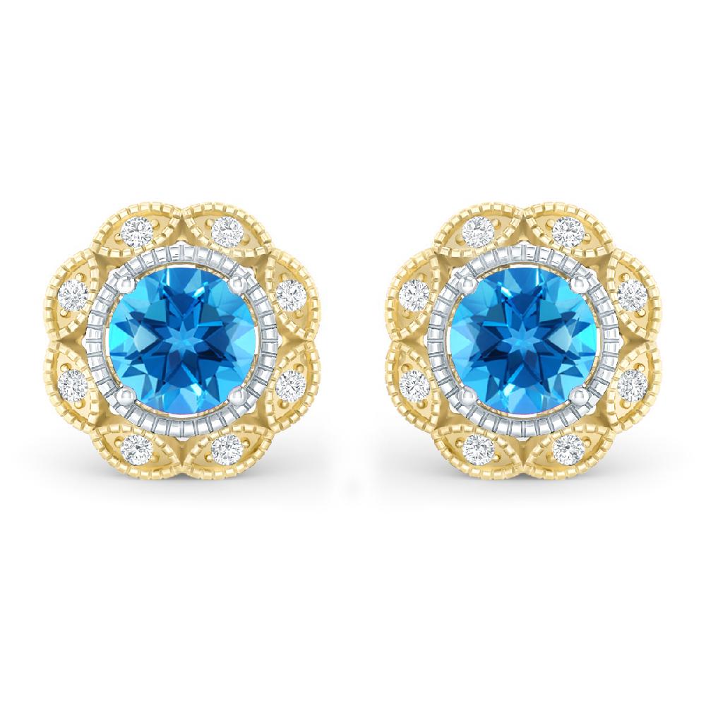 Yellow Gold - Blue Topaz