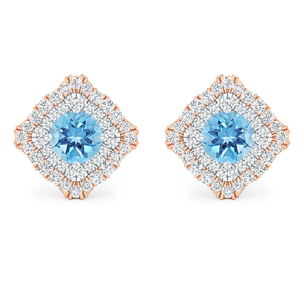 Rose Gold - Blue Topaz