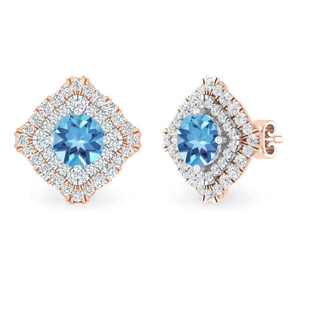 Rose Gold - Blue Topaz