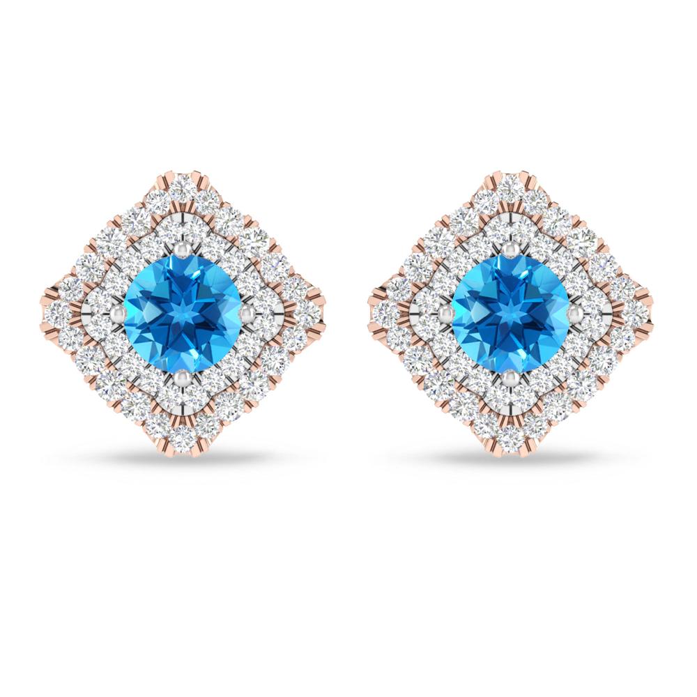 Rose Gold - Blue Topaz