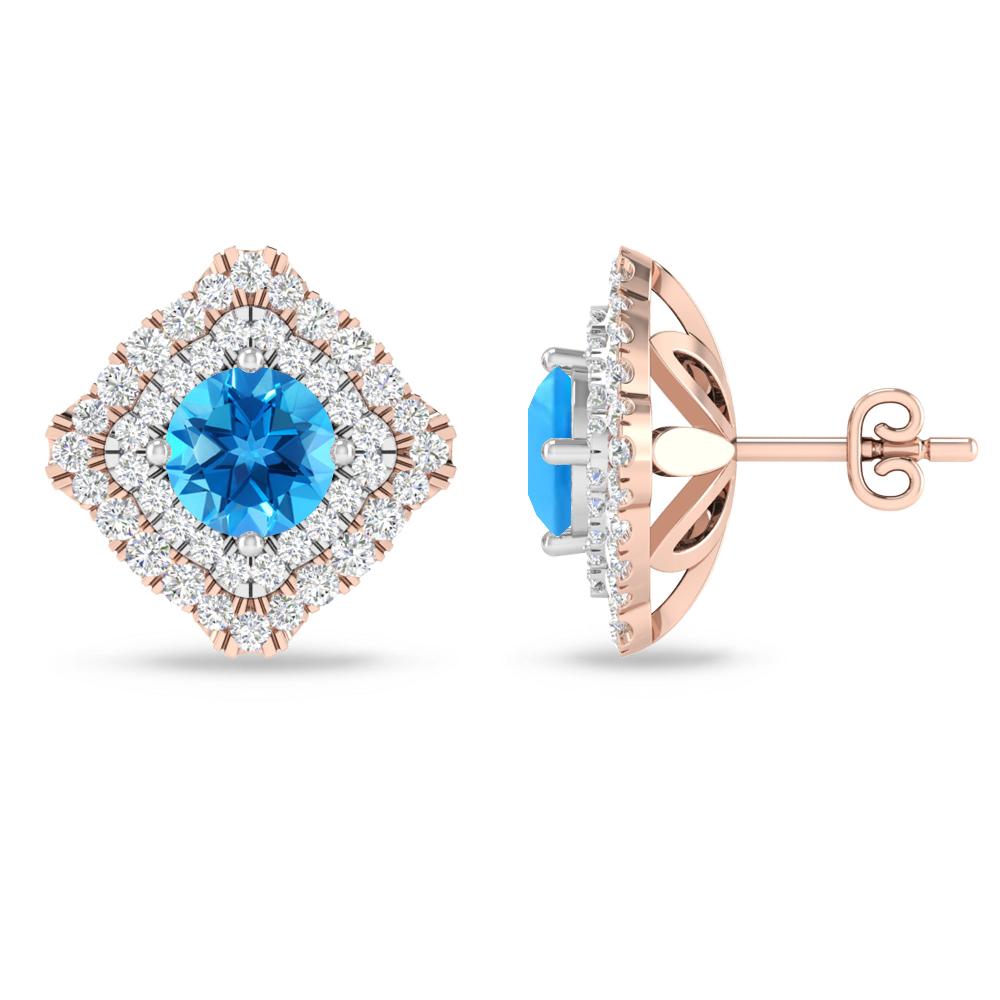 Rose Gold - Blue Topaz