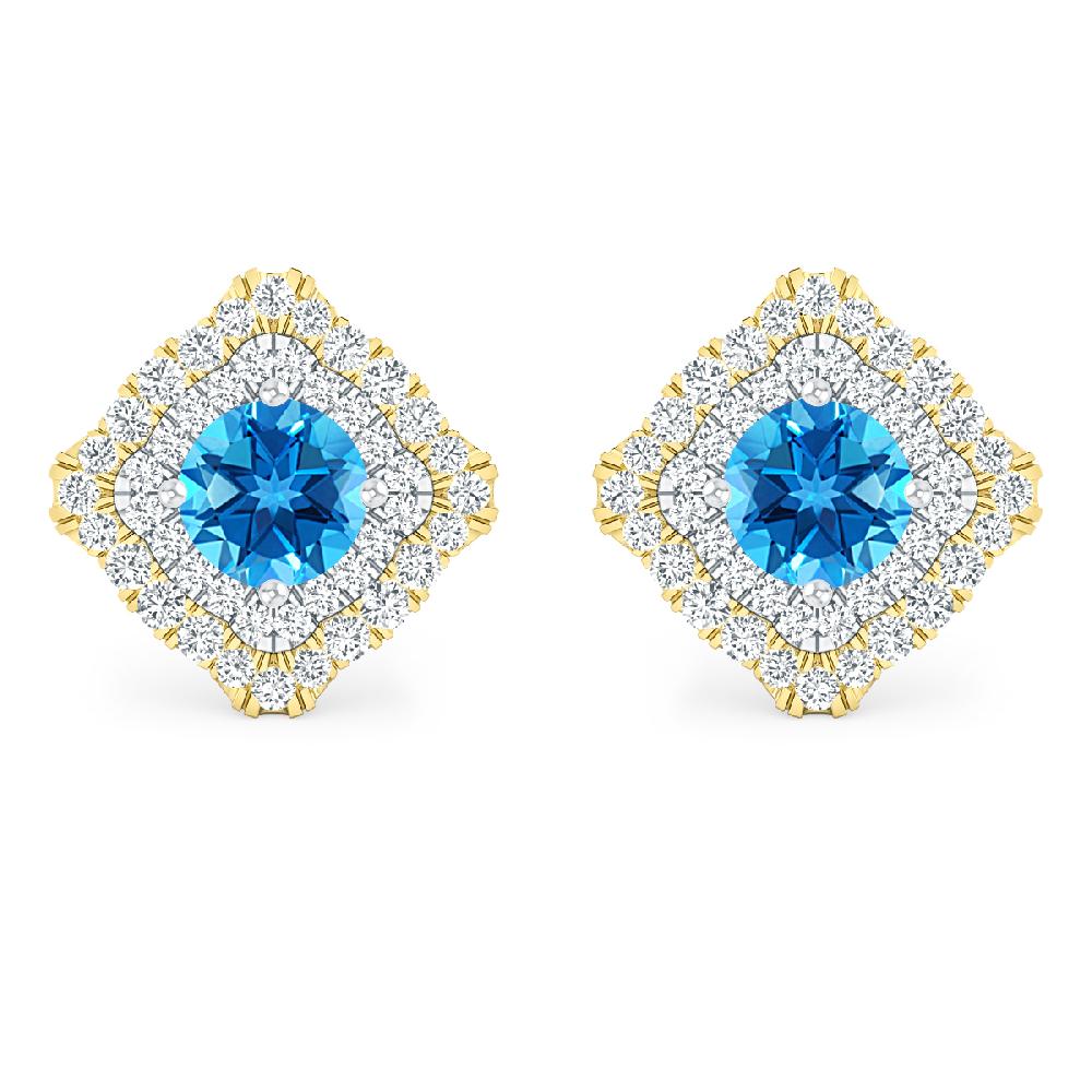 Yellow Gold - Blue Topaz