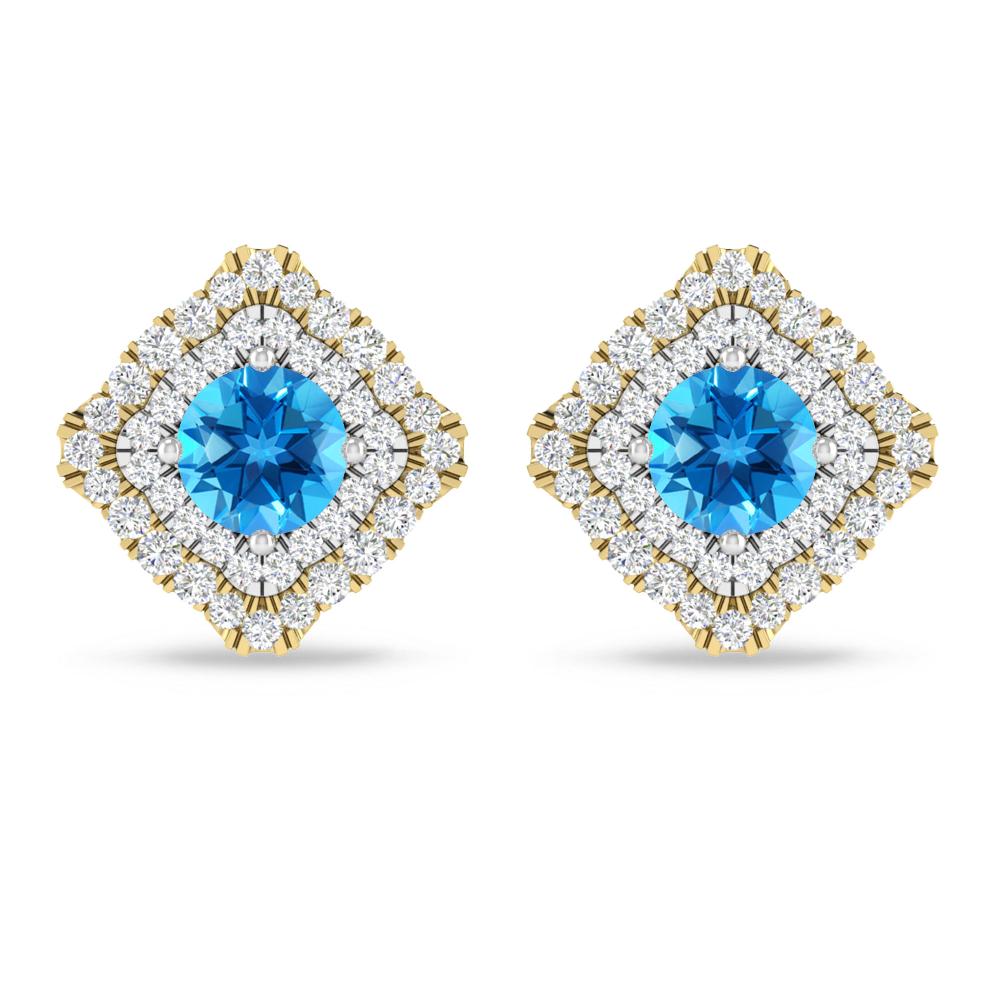 Yellow Gold - Blue Topaz