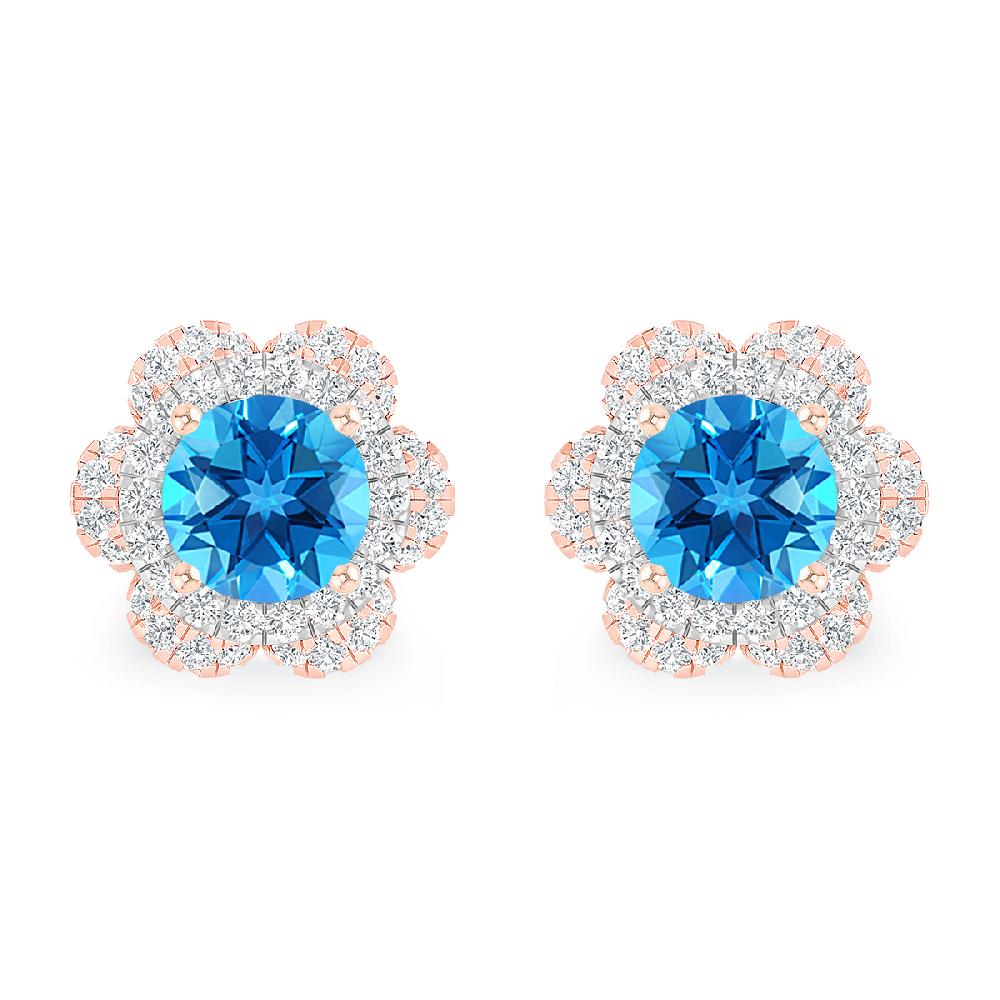 Rose Gold - Blue Topaz