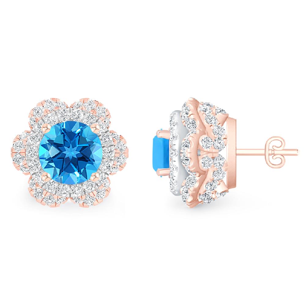 Rose Gold - Blue Topaz