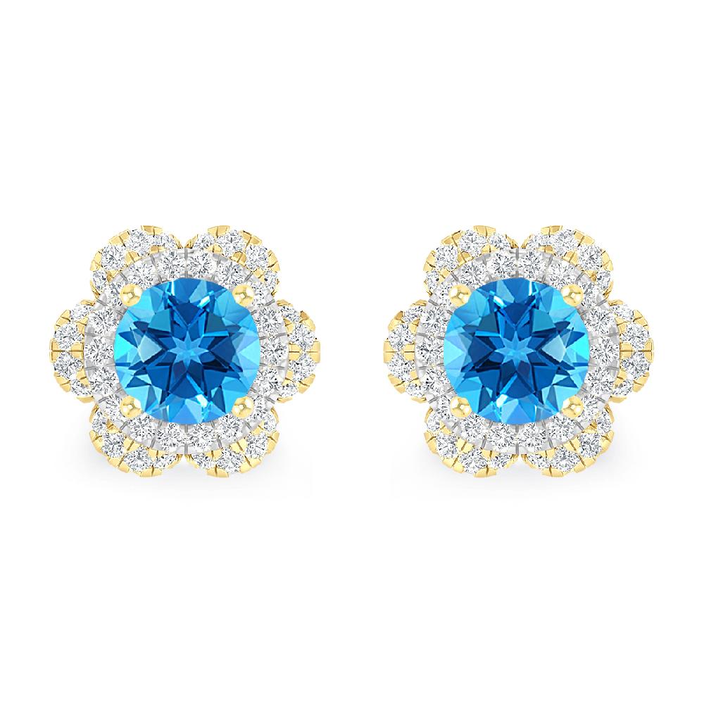 Yellow Gold - Blue Topaz