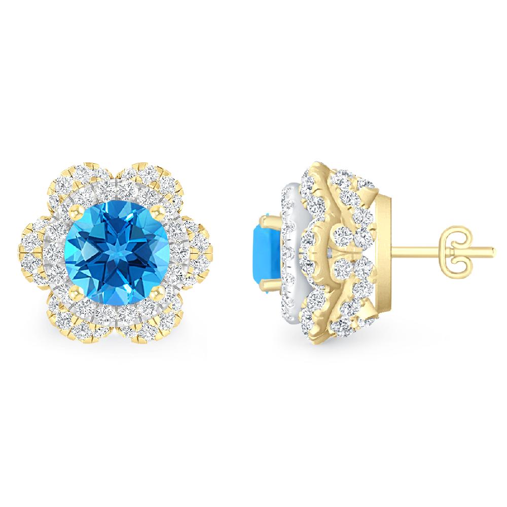 Yellow Gold - Blue Topaz