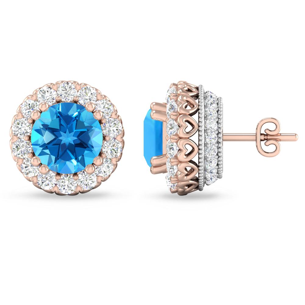 Rose Gold - Blue Topaz