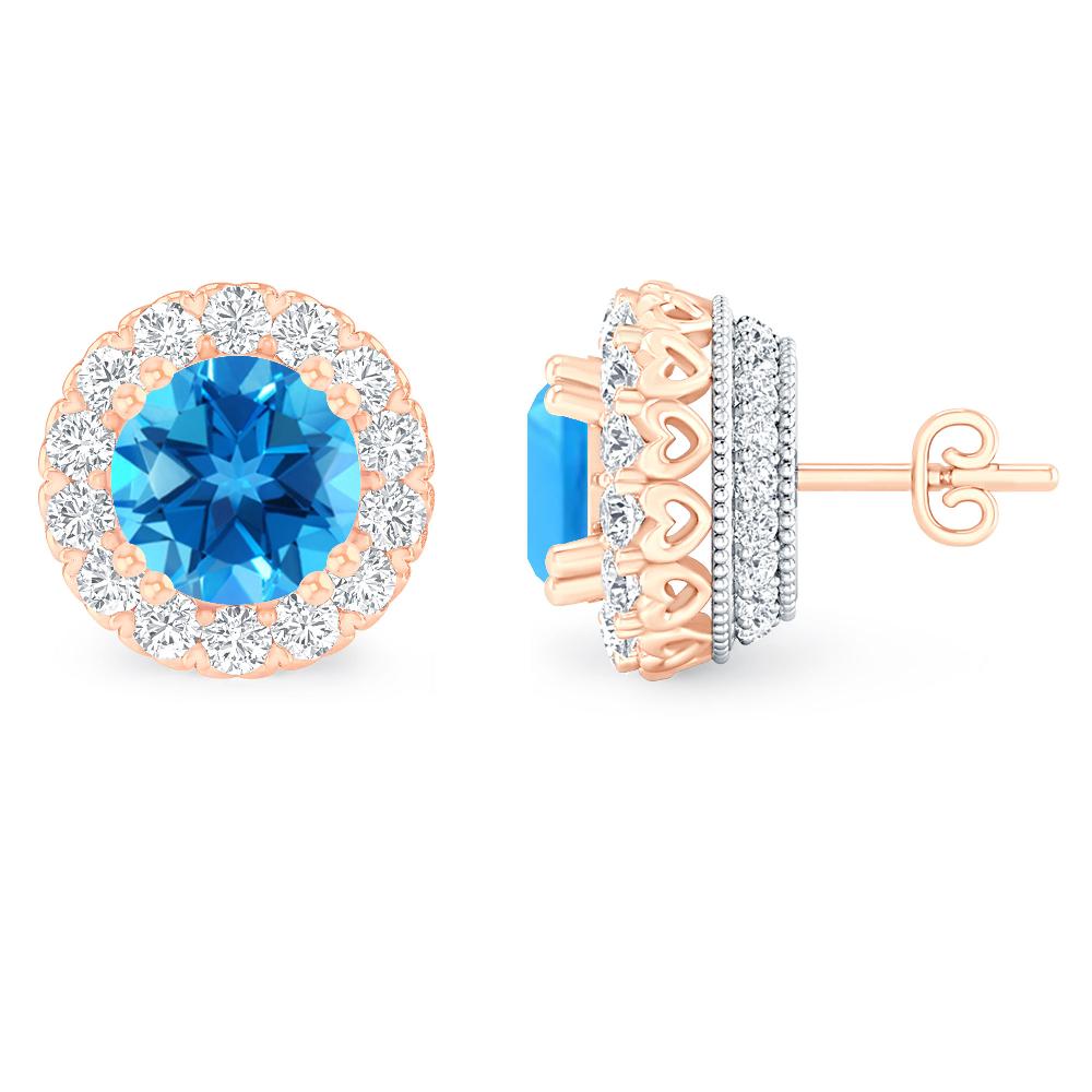 Rose Gold - Blue Topaz