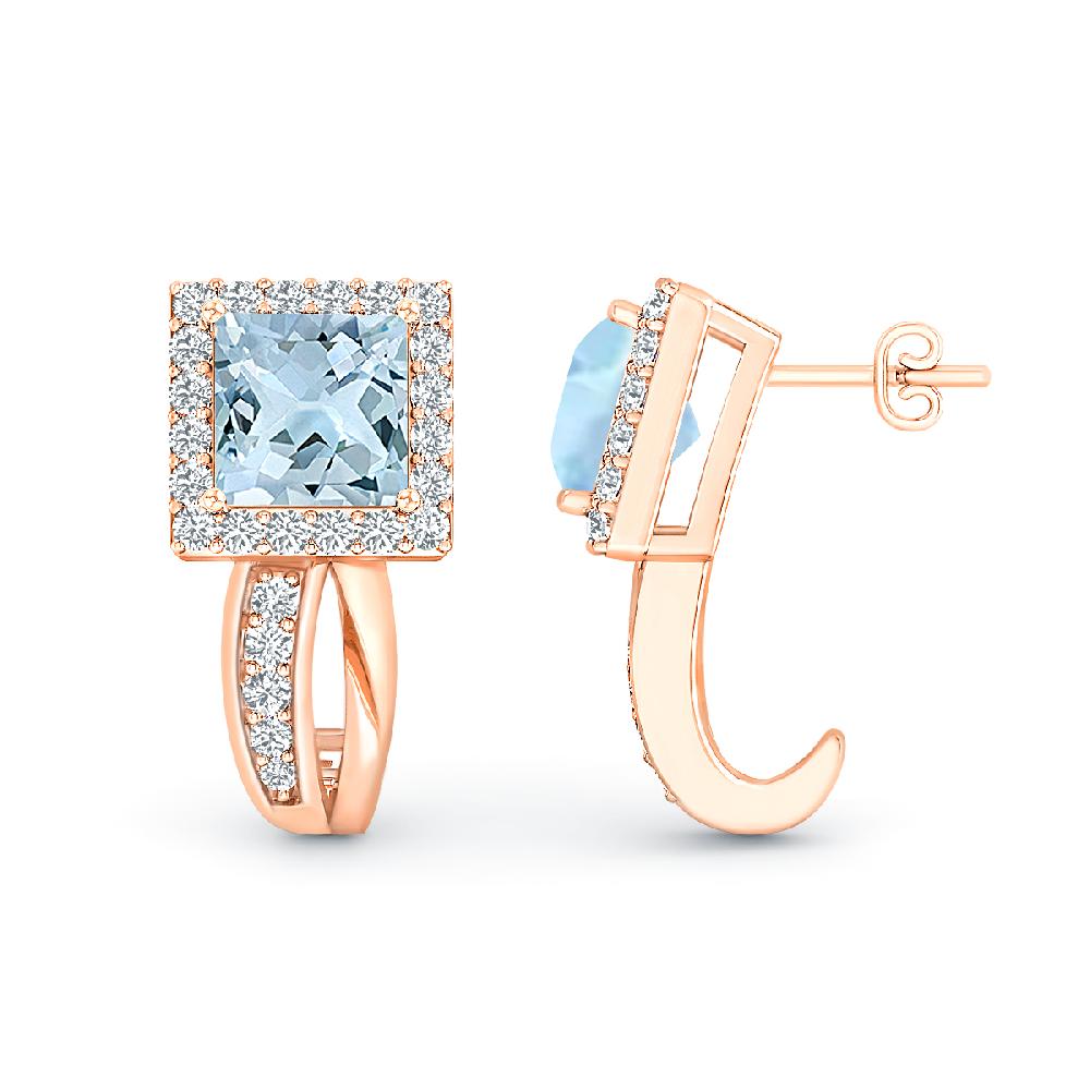 Rose Gold - Aquamarine