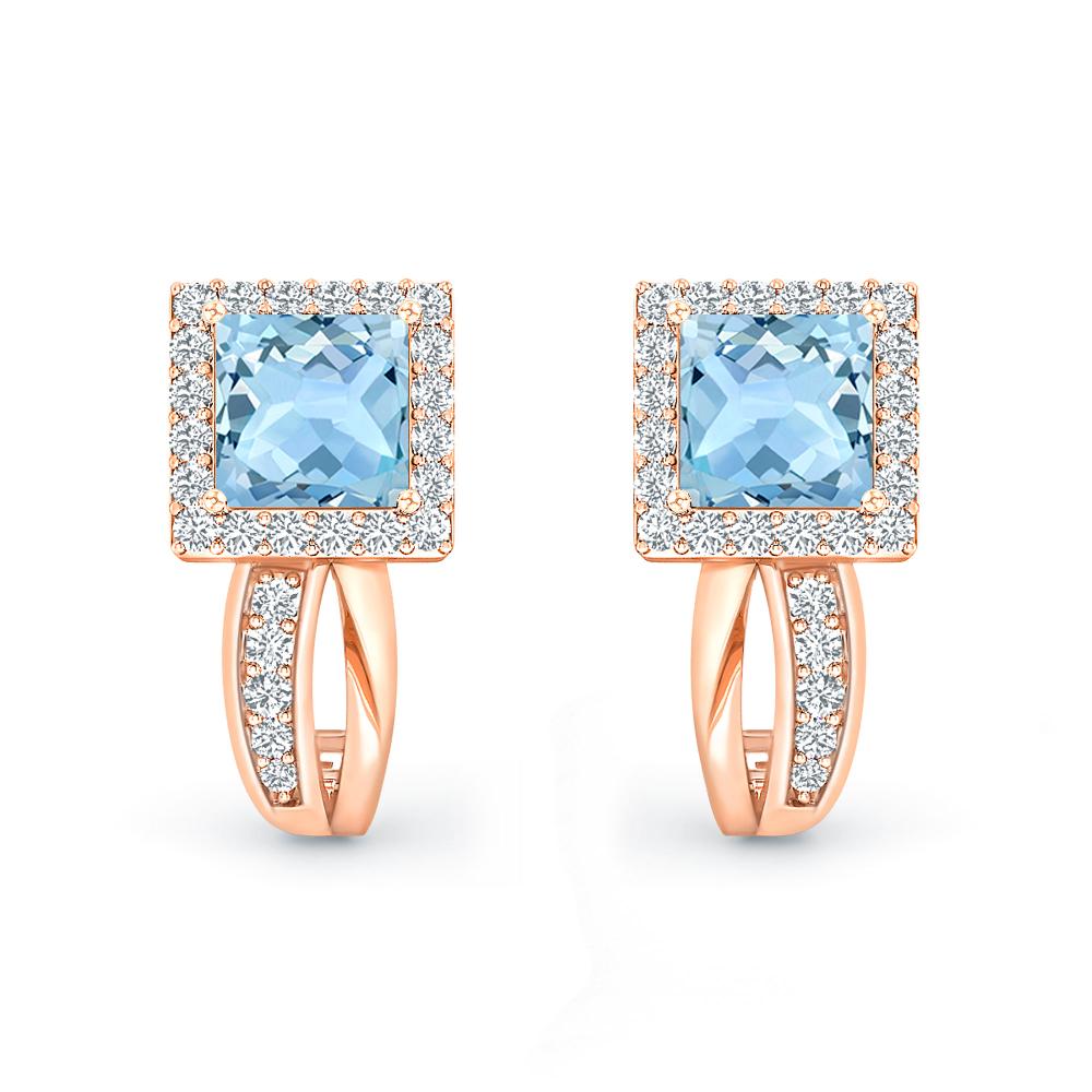 Rose Gold - Aquamarine