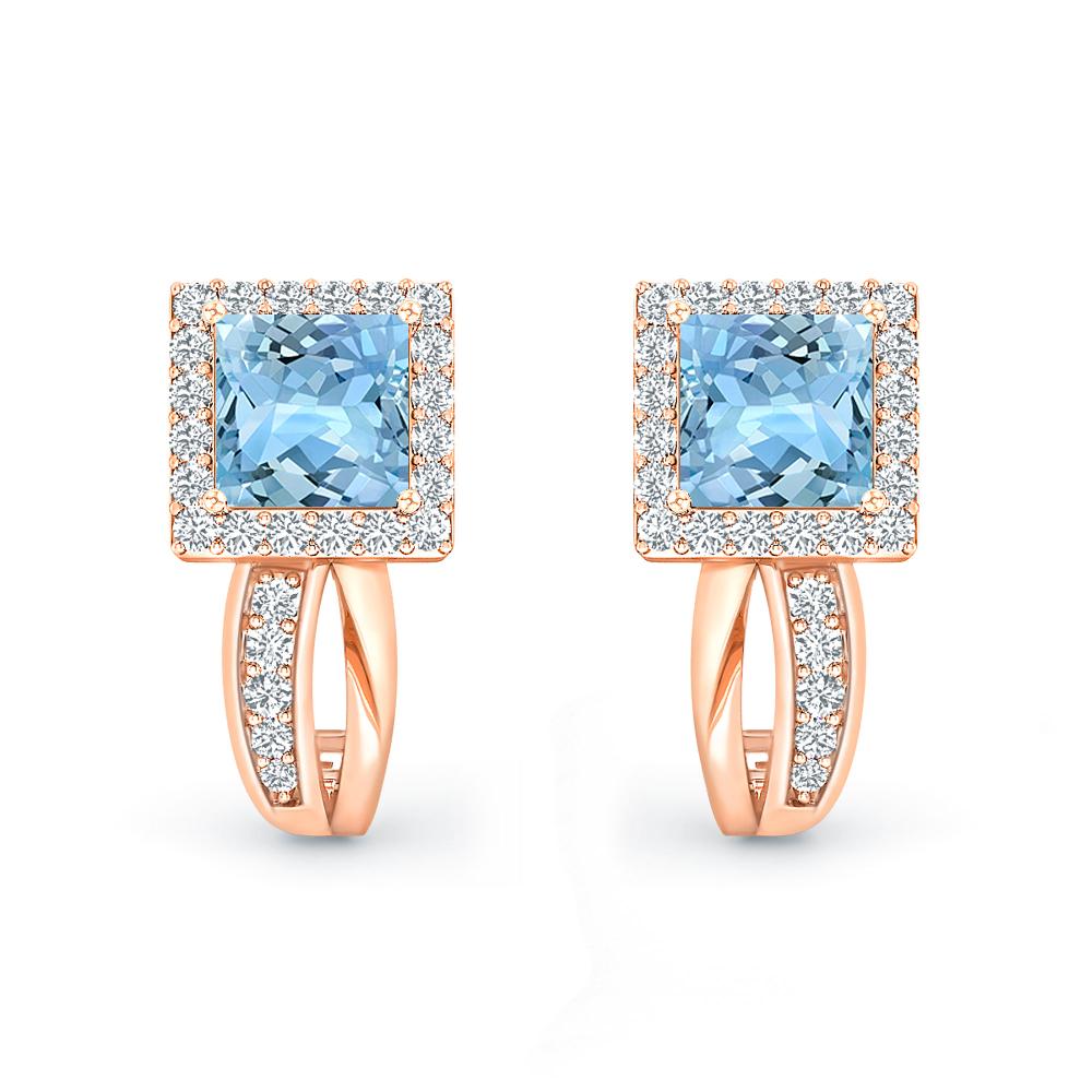 Rose Gold - Aquamarine