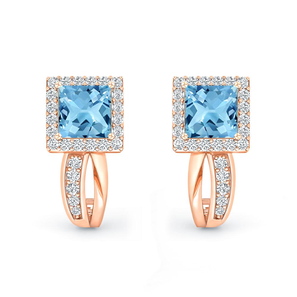 Rose Gold - Blue Topaz