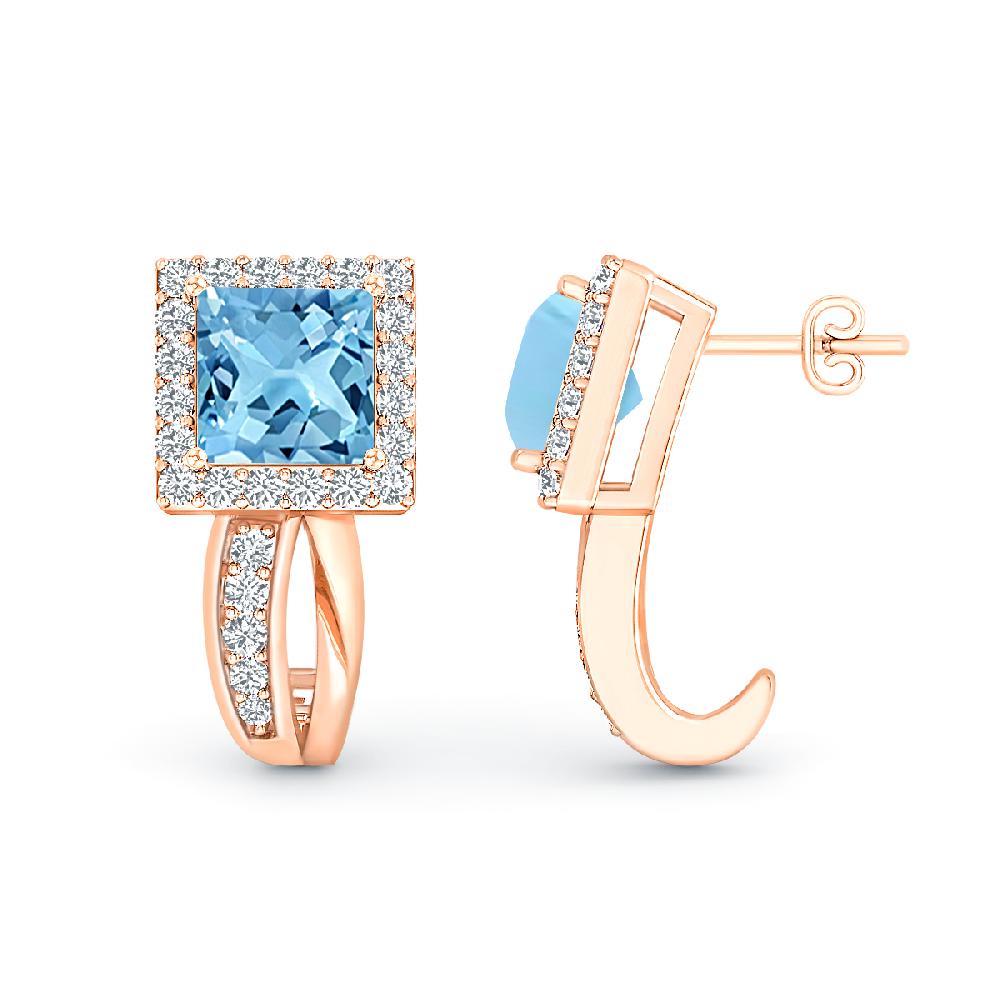 Rose Gold - Blue Topaz