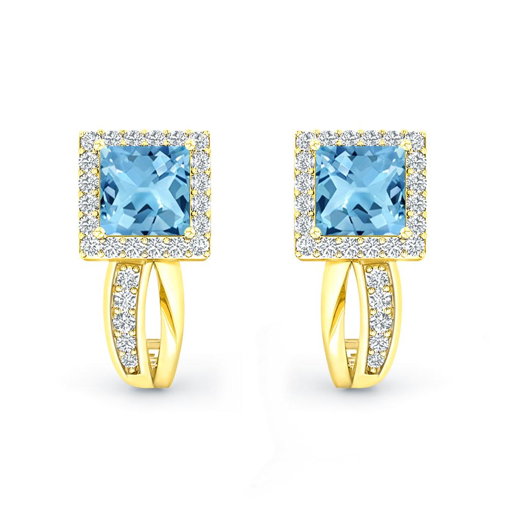 Yellow Gold - Blue Topaz