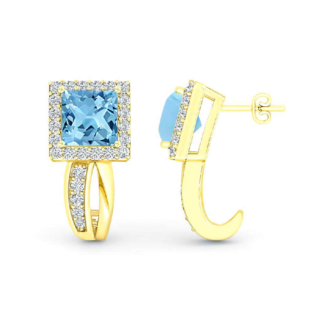 Yellow Gold - Blue Topaz