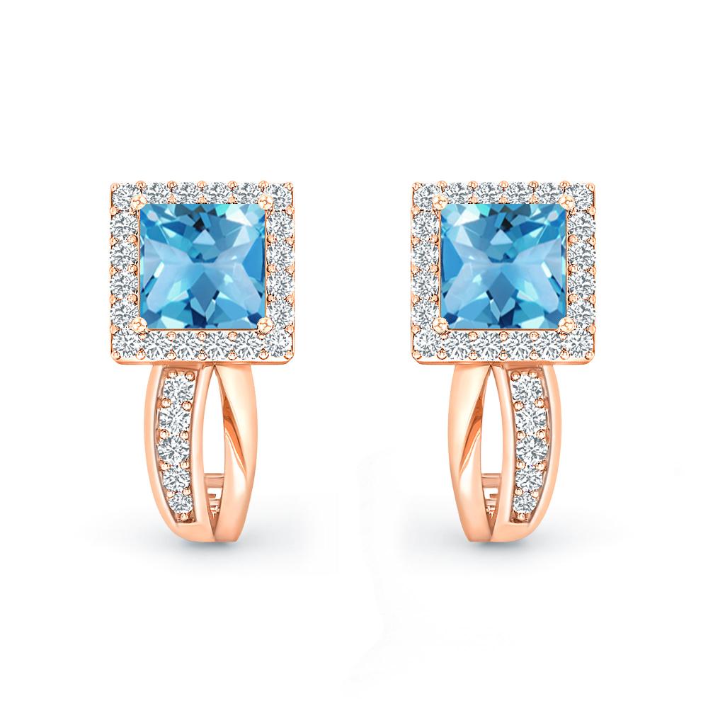 Rose Gold - Blue Topaz