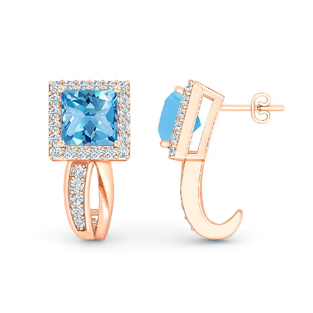 Rose Gold - Blue Topaz