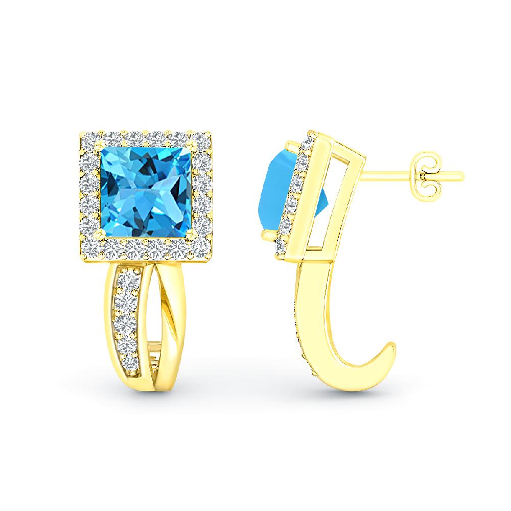 Yellow Gold - Blue Topaz