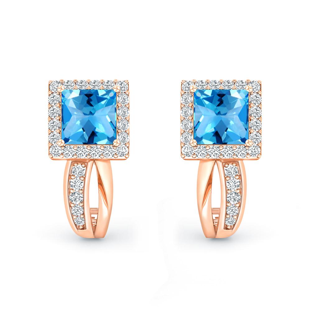 Rose Gold - Blue Topaz