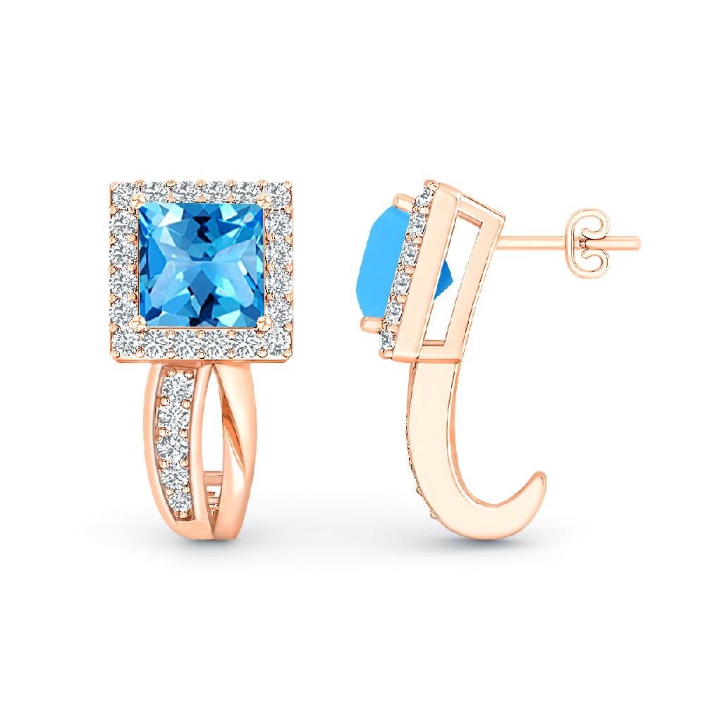 Rose Gold - Blue Topaz