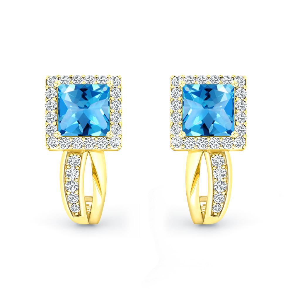 Yellow Gold - Blue Topaz